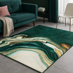 Mirezona Area Rug Abstract Green Marble Polyester