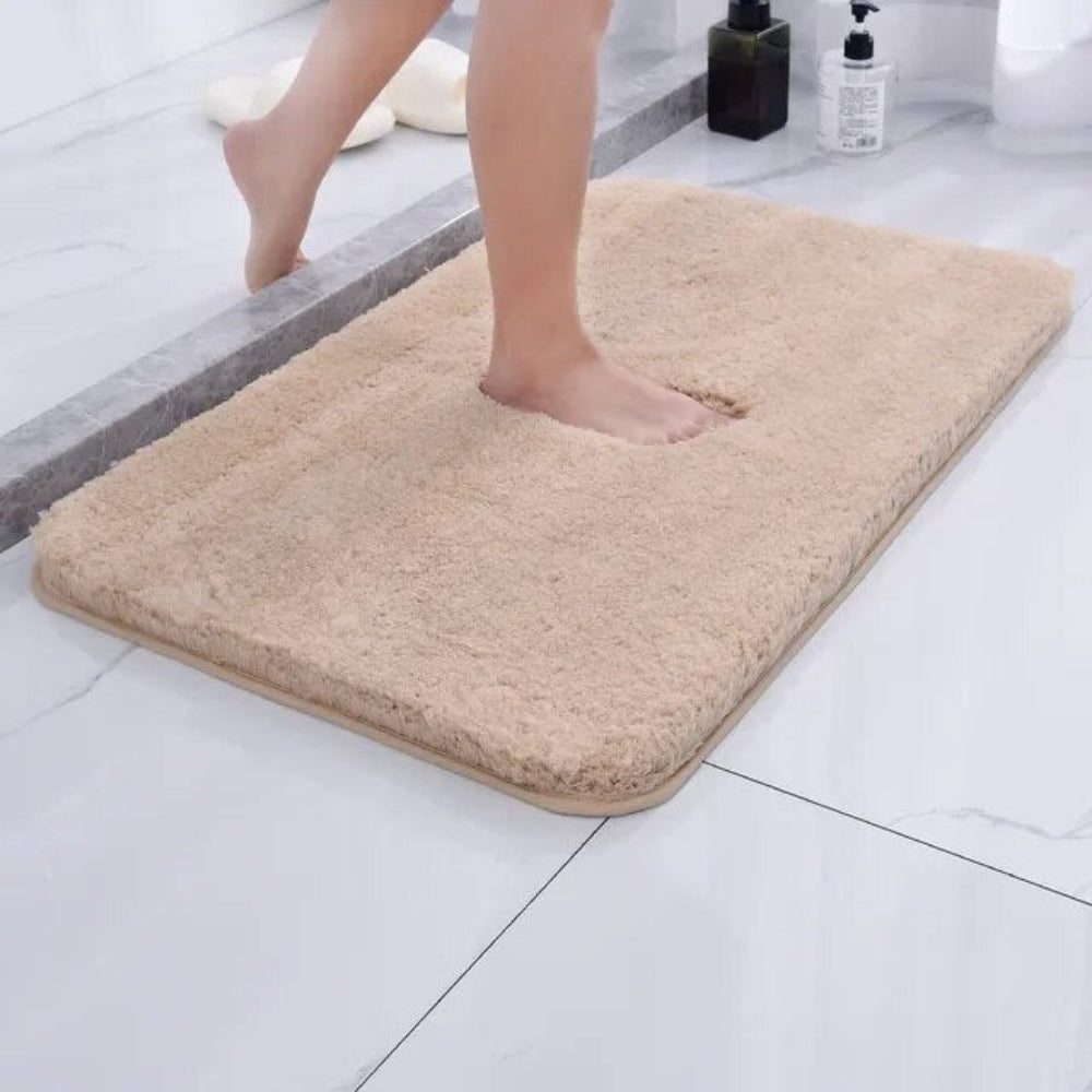 Mirezona Bathroom Floor Mat Plush Microfiber Grey