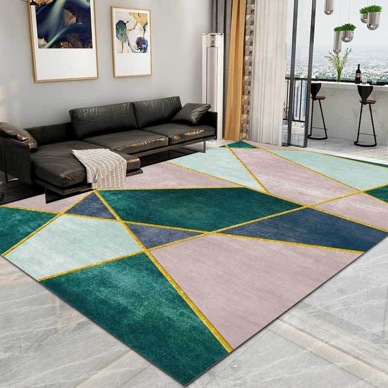 Mirezona Geometric Area Rug Polyester Living Room