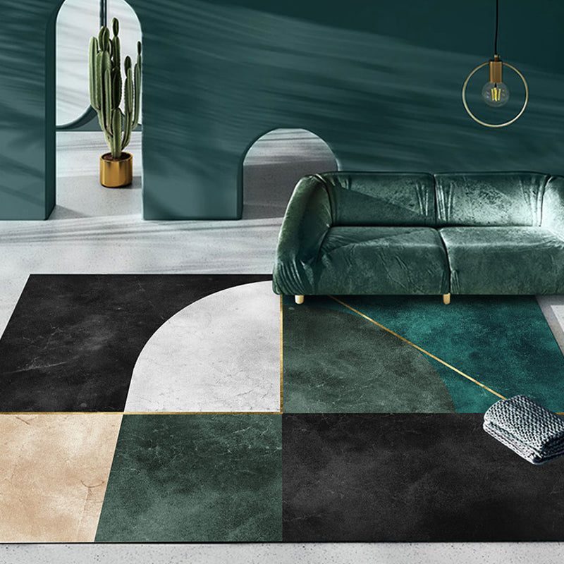 Mirezona Geometric Polyester Rug Modern Design Living Room