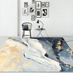 Mirezona Rug Abstract Design Polyester Blue Living Room