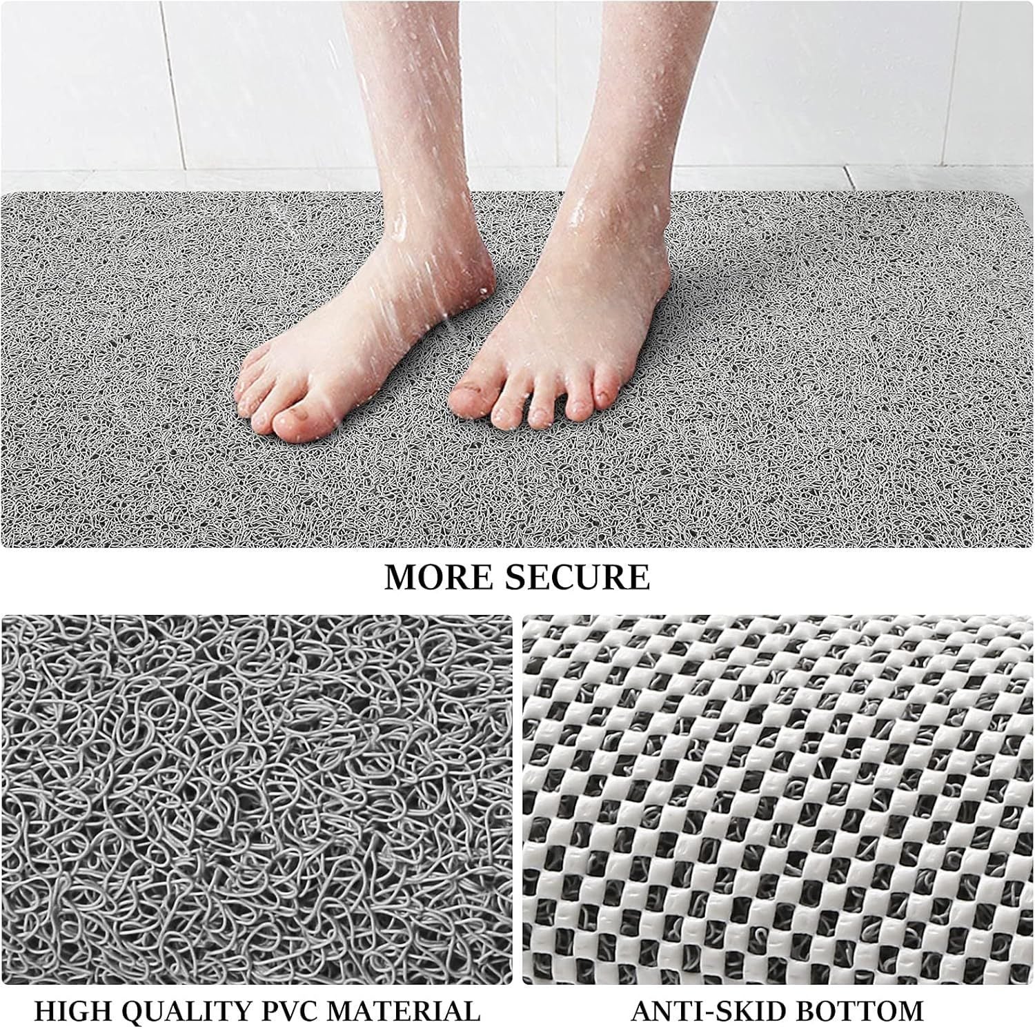 Mirezona Shower Mat Quick-Drying Non-Slip Anti-Mold